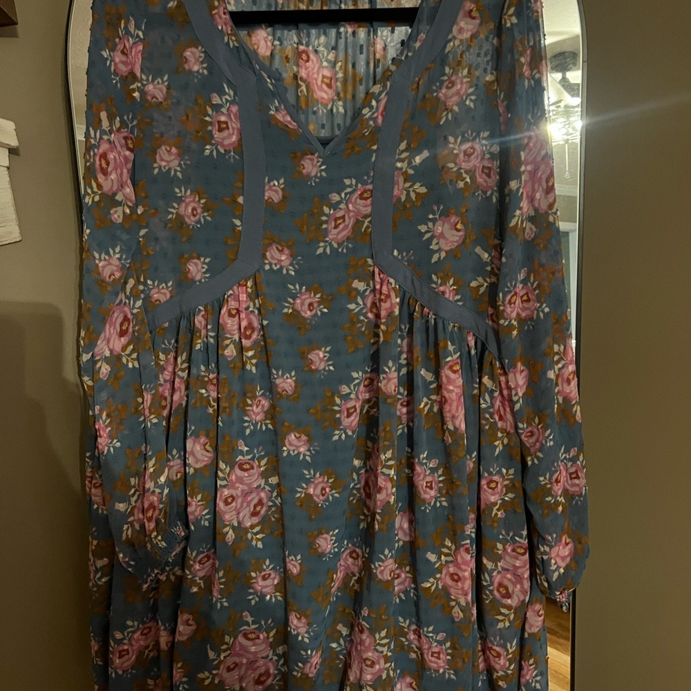 Matilda Jane Blue and Brown Floral Dress